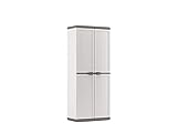Keter Armadio Jolly Portascope, 3 Ripiani Regolabili, Bianco/Grigio, 68x39x166H cm