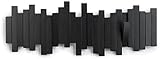 Umbra Sticks Attaccapanni Da Parete Con 5 Ganci Ribaltabili, Nero, ‎49.53 x 3.18 x 18.42 cm,...