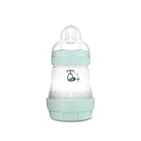 Mam Easy Start Biberon Anticolica con Base Ventilata Autosterilizzante, 0+ Mesi, 160 Ml, Azzurro