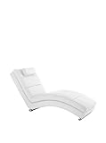 Wink Design Sofia White Chaise Longue, Pelle, Bianco, 62x172x85 cm