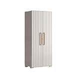 Keter Groove Armadio Portascope da Esterno, Porte Effetto Legno, Beige/Sabbia, 80x45x180 H cm