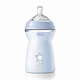 Chicco Natural Feeling Biberon Anticolica 6 Mesi + da 330 ml, Biberon con Tettarella in Silicone...