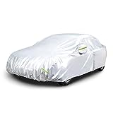 Amazon Basics - copriauto resistente alle intemperie, argento, PEVA con cotone, limousine fino a 432...