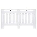 homcom Copritermosifone in Legno MDF per Calorifero 152 x 19 x 81cm Bianco