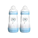 MAM 99921511 Biberon anticolica da 260 ml, Confezione doppia, Bambino, Tetarella no. 1, Blu –...
