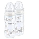 NUK - Biberon First Choice +, 300 ml con tettarella in silicone misura 1, 2 pz.