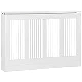 HOMCOM Copritermosifone a Doghe Moderno ed Elegante per la Casa, in MDF e Acciaio, 120x18x84cm,...