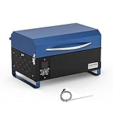 Onlyfire Pellet Grill Portatile Blu, 60°C - 280°C Affumicatore per Barbecue BBQ SMOKER ottimo per...