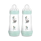 MAM Easy Start, Set di 2 Biberon Anticolica Autosterilizzante con Tettarella Mis 3, 4+ mesi, 320 ml,...