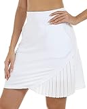 MoFiz Gonna da Tennis Donna Gonna a Pieghe con Pantaloncino per Gonne Estive Sportiva Bianco M