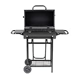 Enrico Coveri Barbecue a Carbone Rettangolare XL Con Coperchio Affumicatore E Struttura in Acciaio,...
