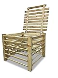 GartenDepot24 Compostiera in legno con coperchio, 100 x 100 x 80 cm, ca. 650 l