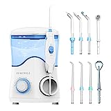 TUREWELL Idropulsore Dentale con 8 Ugelli Multifunzione, 10 valori nominali di pressione dell'acqua...