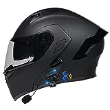 Casco Modulare Bluetooth, Casco da Moto Integrato Omologato ECE, Doppia Visiera per Uomini E Donne...