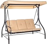 Hortan Dondolo Altalena XL 3 Posti Con Funzione Letto, Tetto Parasole Regolabile, Struttura In...