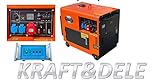 Generatore diesel silenziato monofase 2x220v 1x380v trifase Kraft&Dele + ATS gruppo elettrogeno 6,5...
