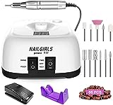 Fresa ELettrica,NAILGIRLS 11 in 1 Fresa Unghie Gel Manicure e Pedicure Elettrico,35000RPM Velocità...