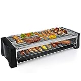 Griglia Barbecue Senza Fumo Barbecue Piastra Elettrica da Tavolo, Grill Elettrico BBQ Doppio Strato...
