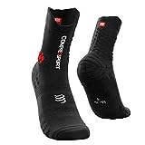 COMPRESSPORT Pro Racing Socks V3.0 Trail, Calze a compressione per uomo, Nero/Rosso, T3 / 42-44 EU