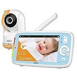 BOIFUN Baby Monitor Video, 360° Telecamera, Rilevamento del Suono, 720P IPS Schermo da 5.0 '', Per...