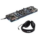Hercules Djcontrol Starlight con LED light & Resident audio R100 cuffie stereo Bundle
