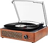 Giradischi Bluetooth Portatile a Tre Velocità (33 1/3, 45 E 78 Giri), Vintage Vinile Giradischi con...