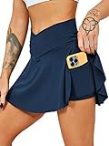 HAWILAND Gonna da tennis da donna – Gonna da crossover a vita con scollo a V e tasche, gonna da...