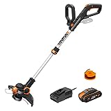 WORX 18V (20V Max) Tagliabordi Elettrico a Batteria, Decespugliatore e Tagliabordi 2 in 1 con Filo...