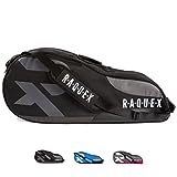 Raquex Borsa portaracchette Borsa universale per tennis, squash e badminton. Capacità 6 racchette +...