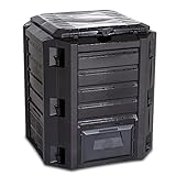 Compostiera da 380 litri, colore nero