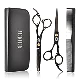 Forbici Parrucchiere Professionali, CIICII 8Pcs Kit Forbici per Capelli (6,7 Pollici/Nero) & Forbici...