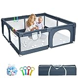 HABOWN Box per Bambini 150 x 180cm - Box Recinto per Bambini Pieghevole con rete traspirante, Box...