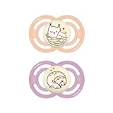 MAM Perfect Night Set di 2 ciucci in silicone sottili e flessibili, si illuminano al buio, 16 mesi,...