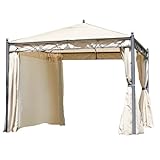 Gazebo da giardino in ferro con tende laterali (3X3)