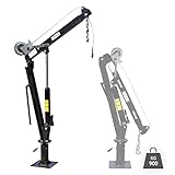 Wiltec Gru di Sollevamento da Pick up con argano e Base Portata 900 kg Girevole a 360° Richiudibile