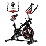 ISE Bici da Fitness Ergonomica, Bicicletta Cyclette da Allenamento, Volano di Inerzia 10 kg,...