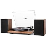 1 BY ONE Sistema Hi-Fi per giradischi Bluetooth con altoparlanti da scaffale da 36 watt,...