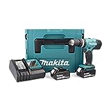 Makita DHP453RFJ Trapano avvitatore con percussione 2x18V 3Ah Li-ion + valigetta Makpac +...