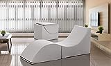 Talamo Italia Pouf Clever singolo, 100% 100% Made in Italy, Pouf trasformabile in una chaise longue...