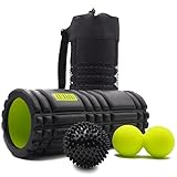 KALAHARI Foam Roller SET, 3 in 1 più Ebook esercizi in italiano - Rullo in schiuma, Palla Doppia,...