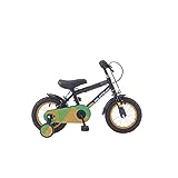 Wildtrak - Bicicletta 12' per Bambini da 2 a 5 anni con rotelle - Nera e Verde