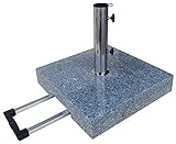 Tarrington House Base per ombrellone, granito grigio/acciaio inox, con ruote, 40kg, ideale per...