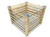 GartenDepot24 - Compostiera in legno con 4 tappi per pali zincati, 100 x 100 x 80 cm, ca. 650 l