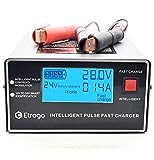 Etrogo Caricabatteria Auto 12V 24V 10A 250W Caricatore di Impulsi Intelligente con Funzione di...