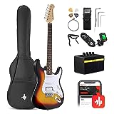 Donner Kit Chitarra Elettrica Stratocaster Chitarre Elettriche da 39 pollici con amplificatore,...