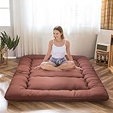 Materasso futon a pavimento giapponese, addensare tatami, materassino pieghevole arrotolabile per...