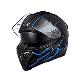 TORC Casco Moto Integrale Bluetooth Casco Scooter con Doppia Visiera Omologato ECE 22-06