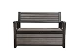 Keter Cassapanca Hudson Bench Grigia 227 Lt In Resina Cm 132.7X63.5X89.7 H