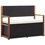 vidaXL Cassapanca Panca da Giardino Panchina da Esterni Sedile per Patio Mobile Portaoggetti 115 cm...