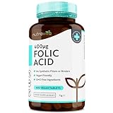 Acido Folico 400 mcg - 400 Compresse Vegane - Copertura di 13 mesi - Sostegno per la gravidanza -...